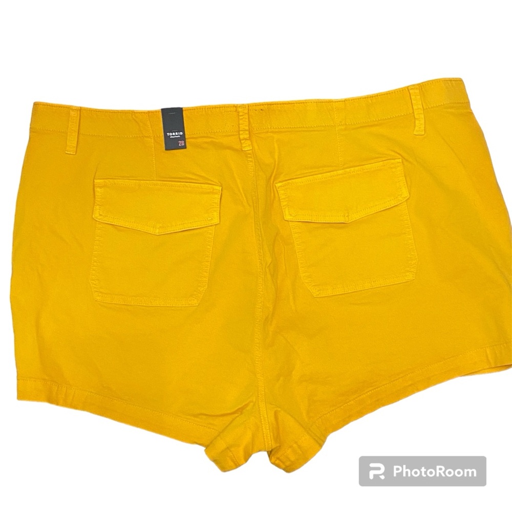 NWT Torrid Comfort Flex High Rise 3.5" Twill Chino Mustard Yellow Shorts Sz 28 - Picture 5 of 8